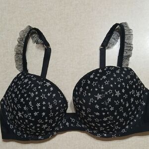 Victoria's Secret Black and Silver Bra with Underwire Support